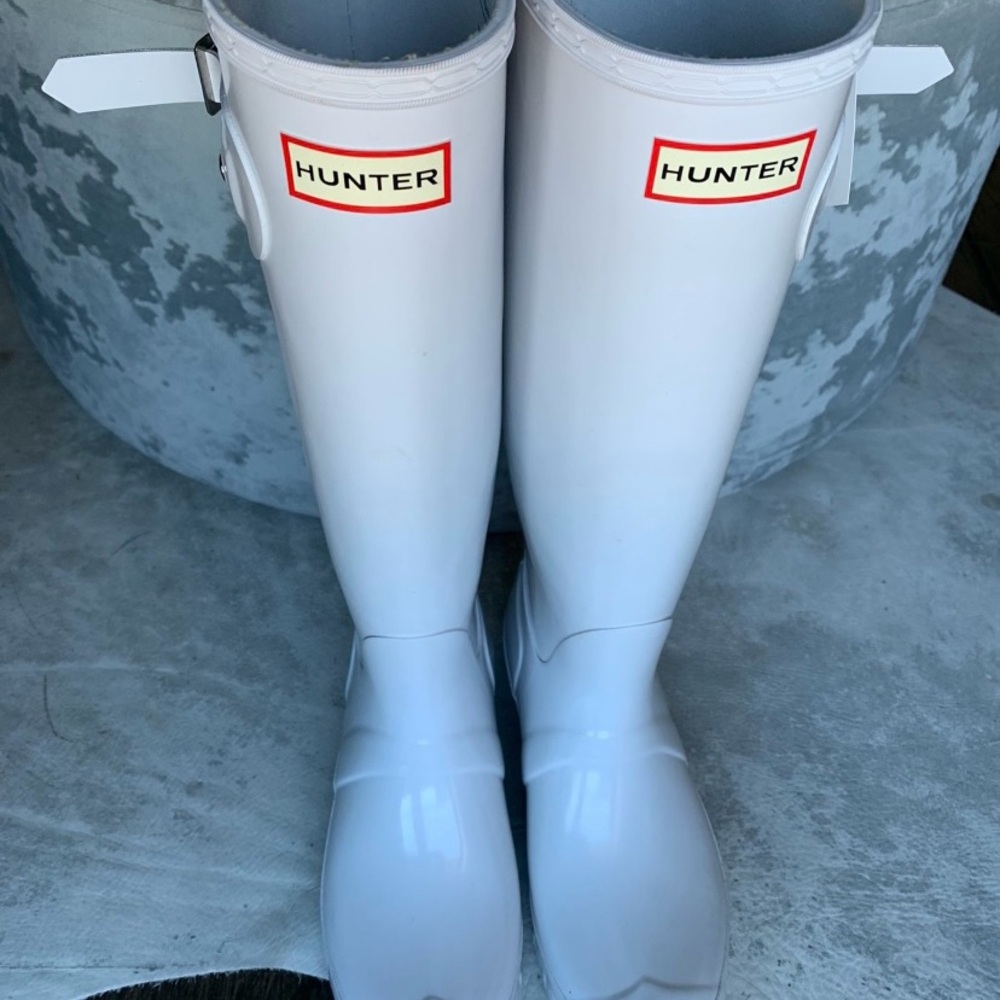 Hunter Classic Tall White Boots